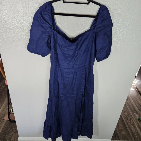 Reformation Belgium Puff-Sleeve Dress Size 12 - Picture 4 of 13